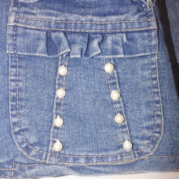 Rustic Denim blazer jacket with pearl like buttons on pockets. - Picture 4 of 8